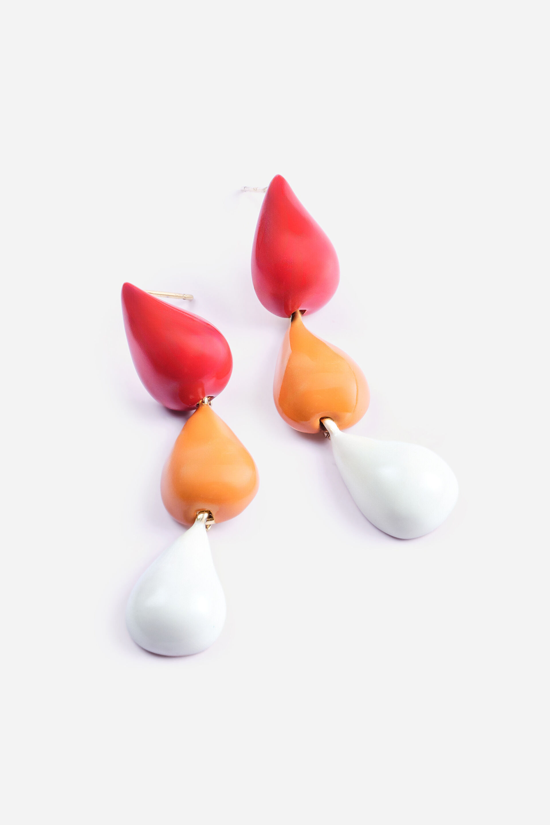 Multi-coloured Enamel Drop Earrings, , image 3